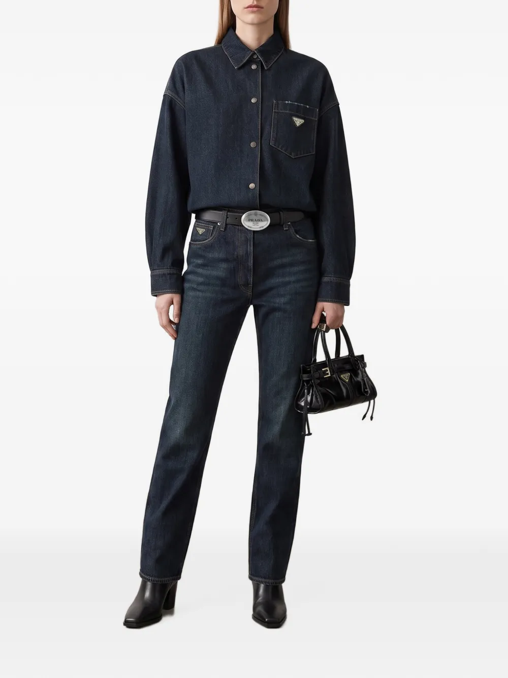 Prada Denim jack Blauw