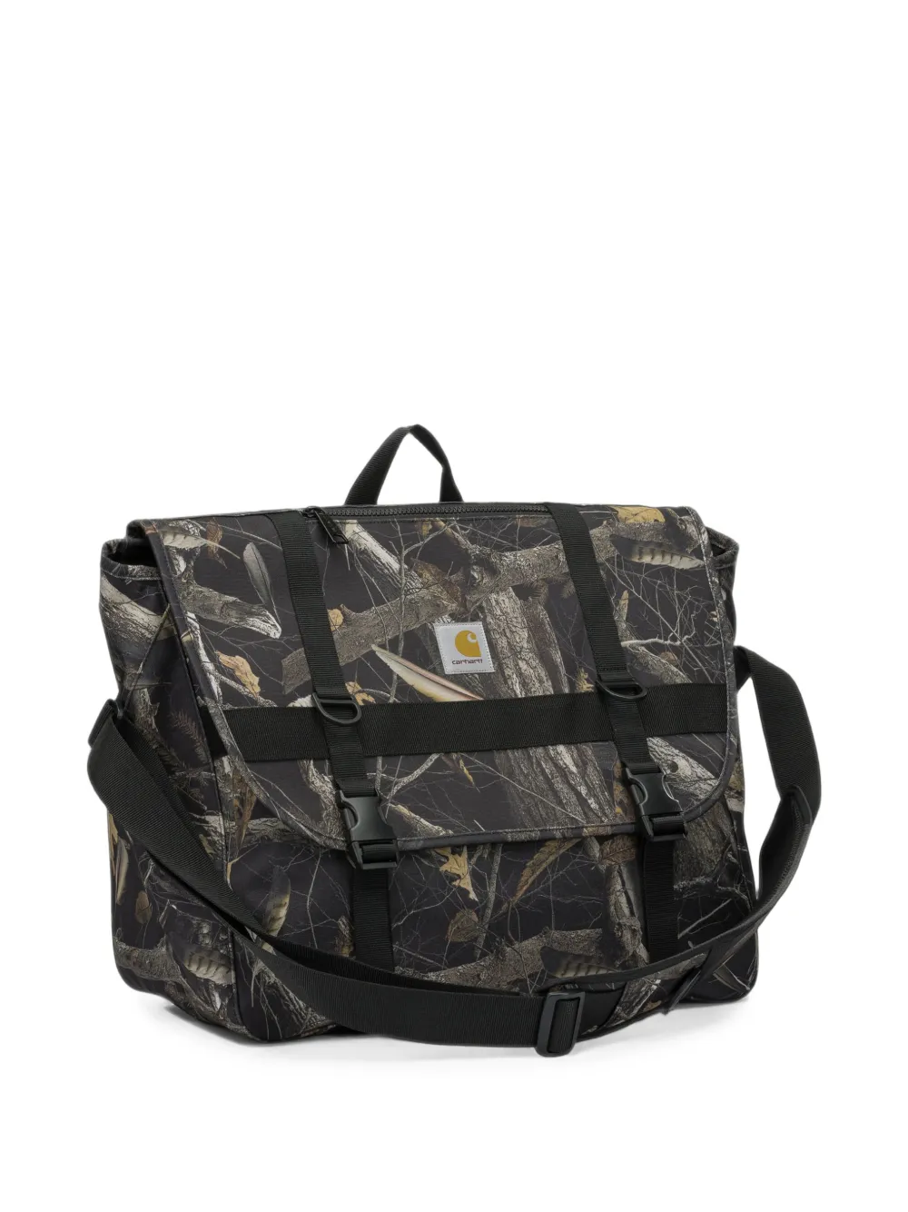 Carhartt WIP Schoudertas met gespsluiting en camouflageprint Zwart