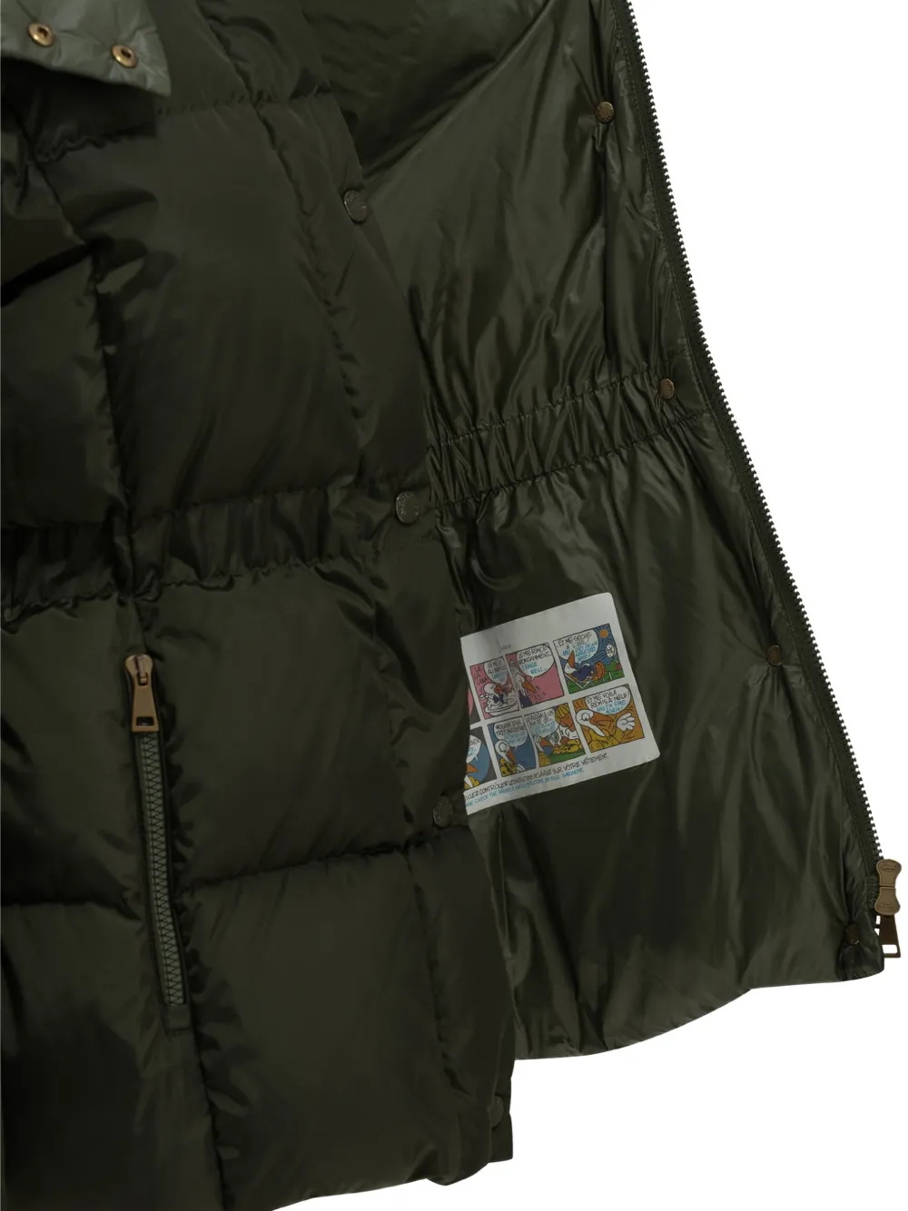 Moncler Agneux quilted hooded coat Groen