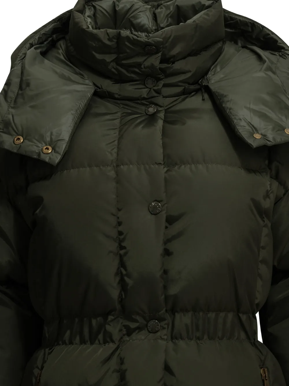 Moncler Agneux quilted hooded coat Groen