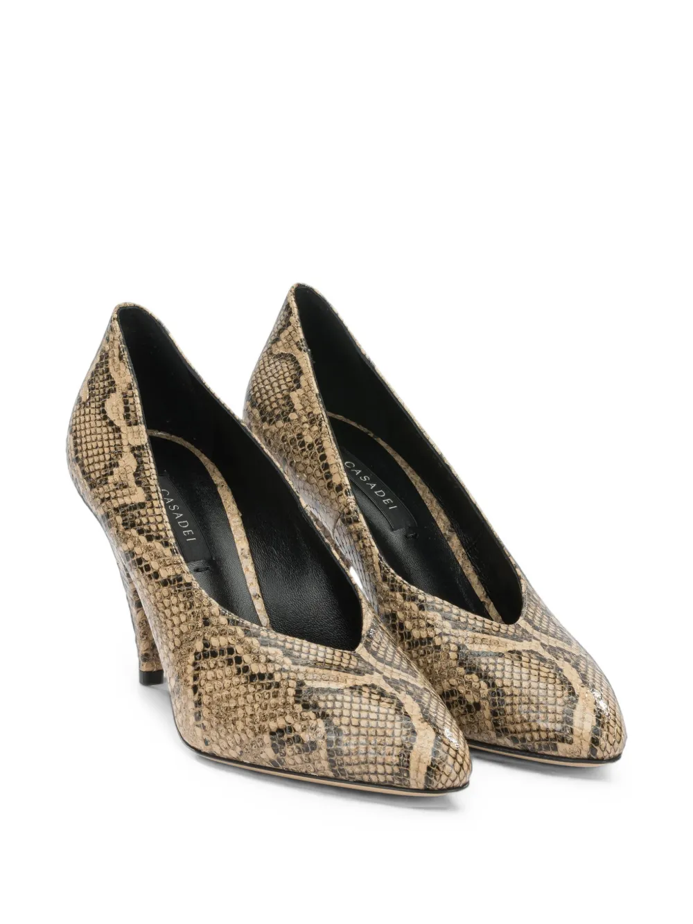Casadei snake-effect leather pumps Beige