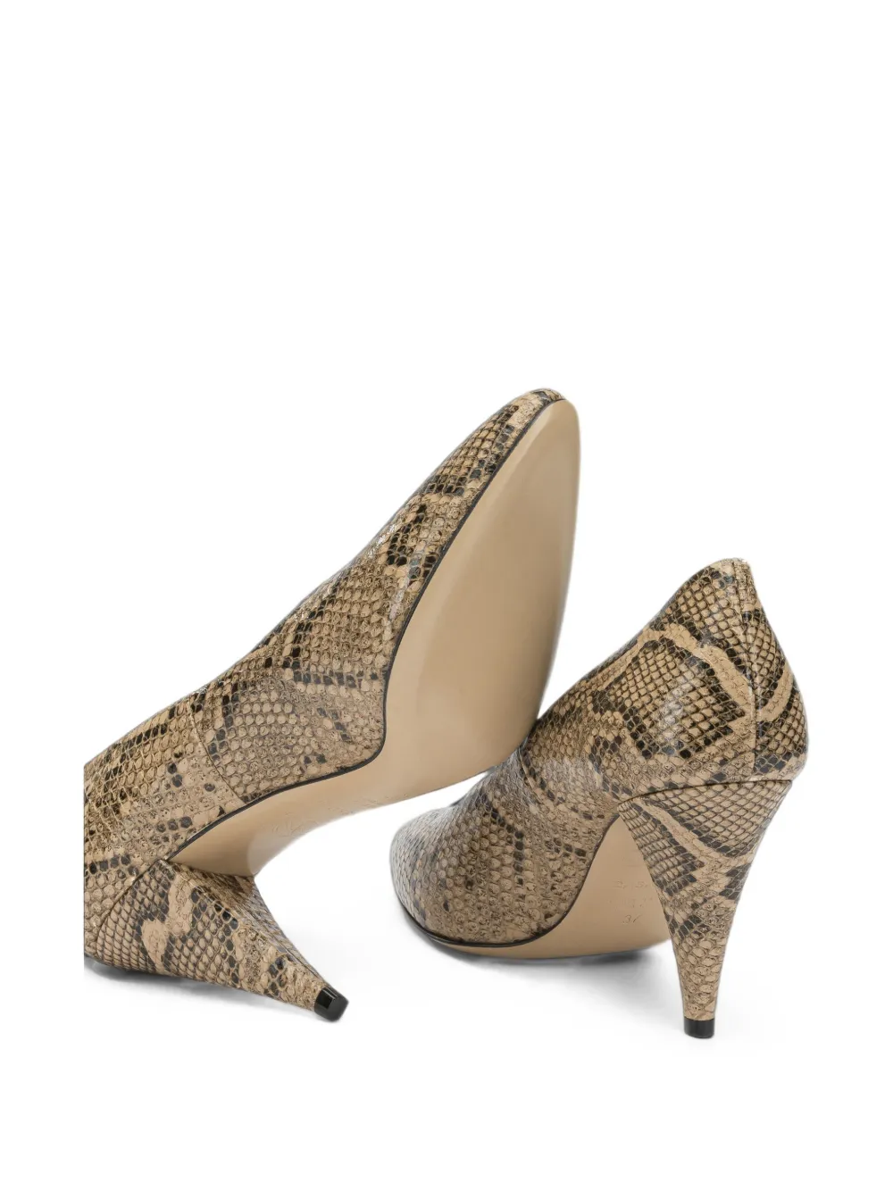Casadei snake-effect leather pumps Beige