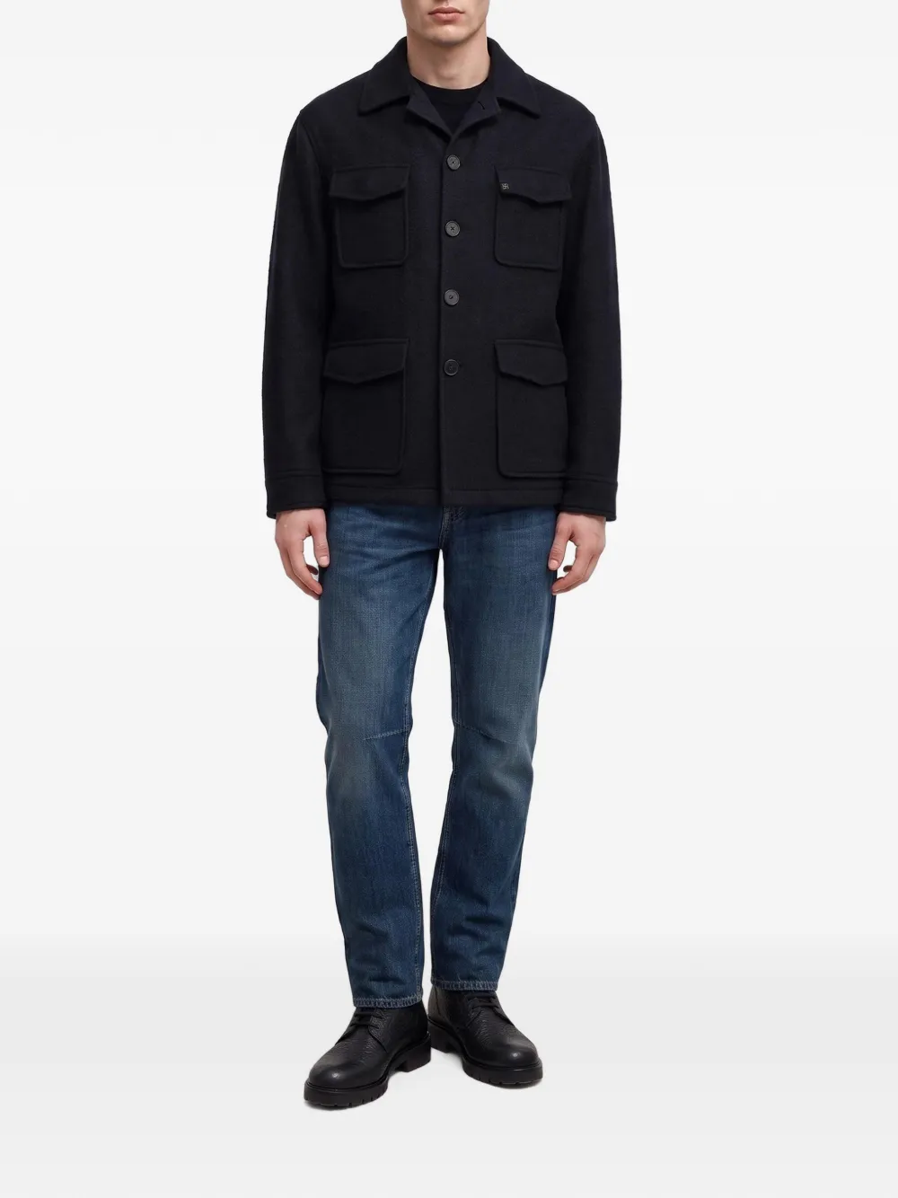 Tagliatore Milton jack met vier zakken en knopen Blauw