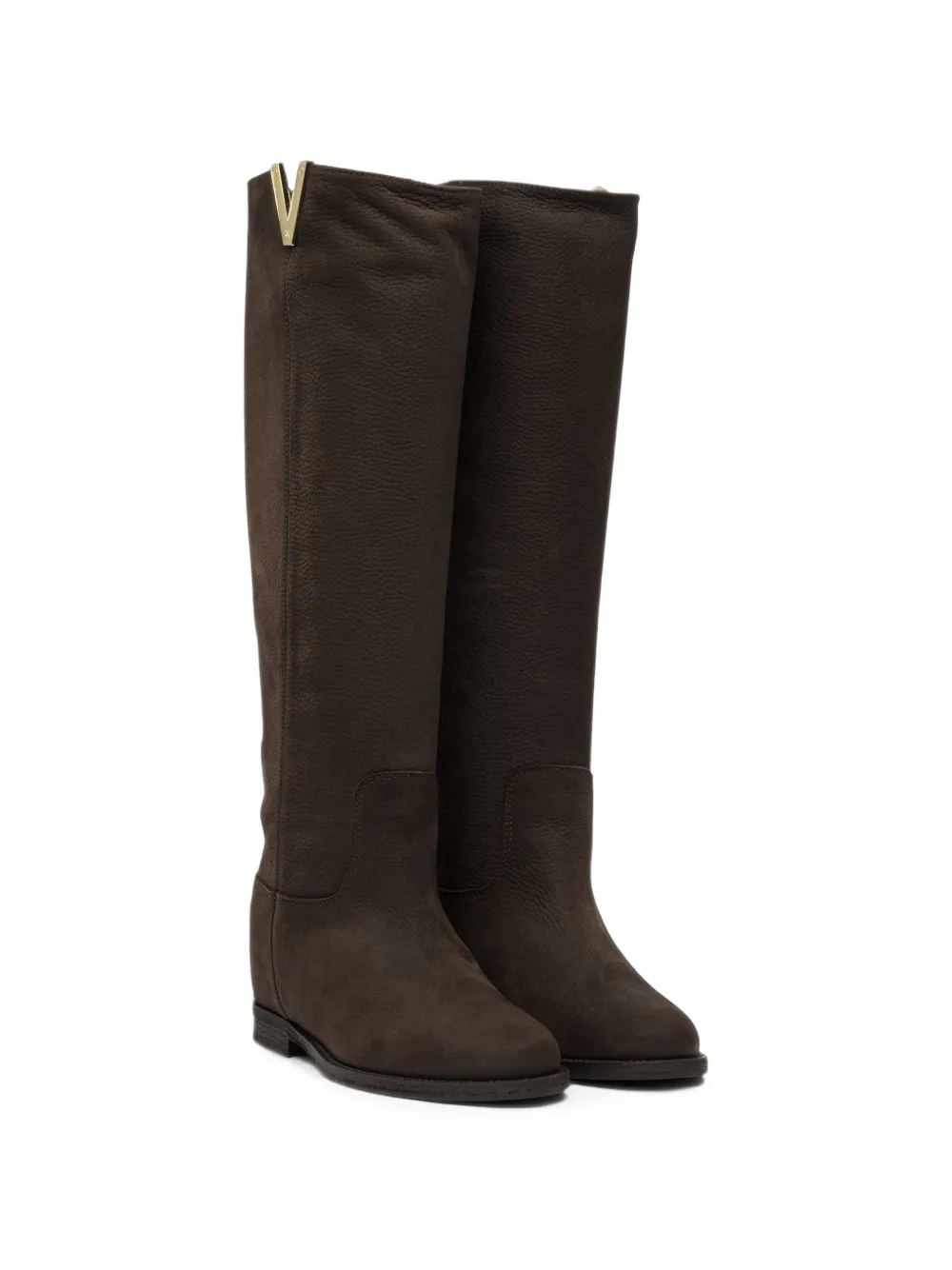 Via Roma 15 logo-plaque leather boots Bruin