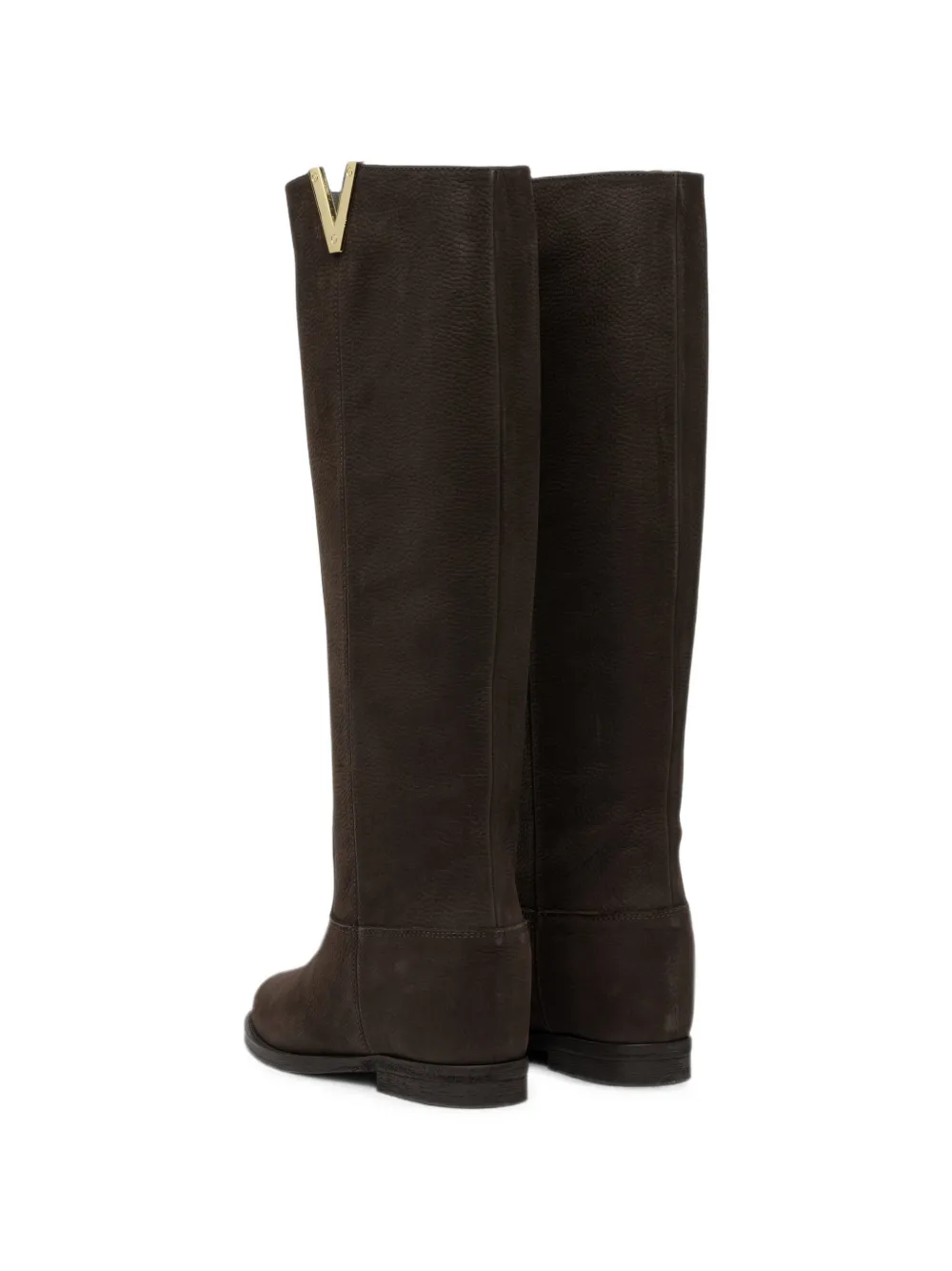 Via Roma 15 logo-plaque leather boots Bruin