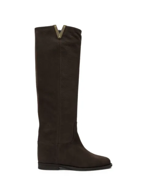 Via Roma 15 botas con placa del logo