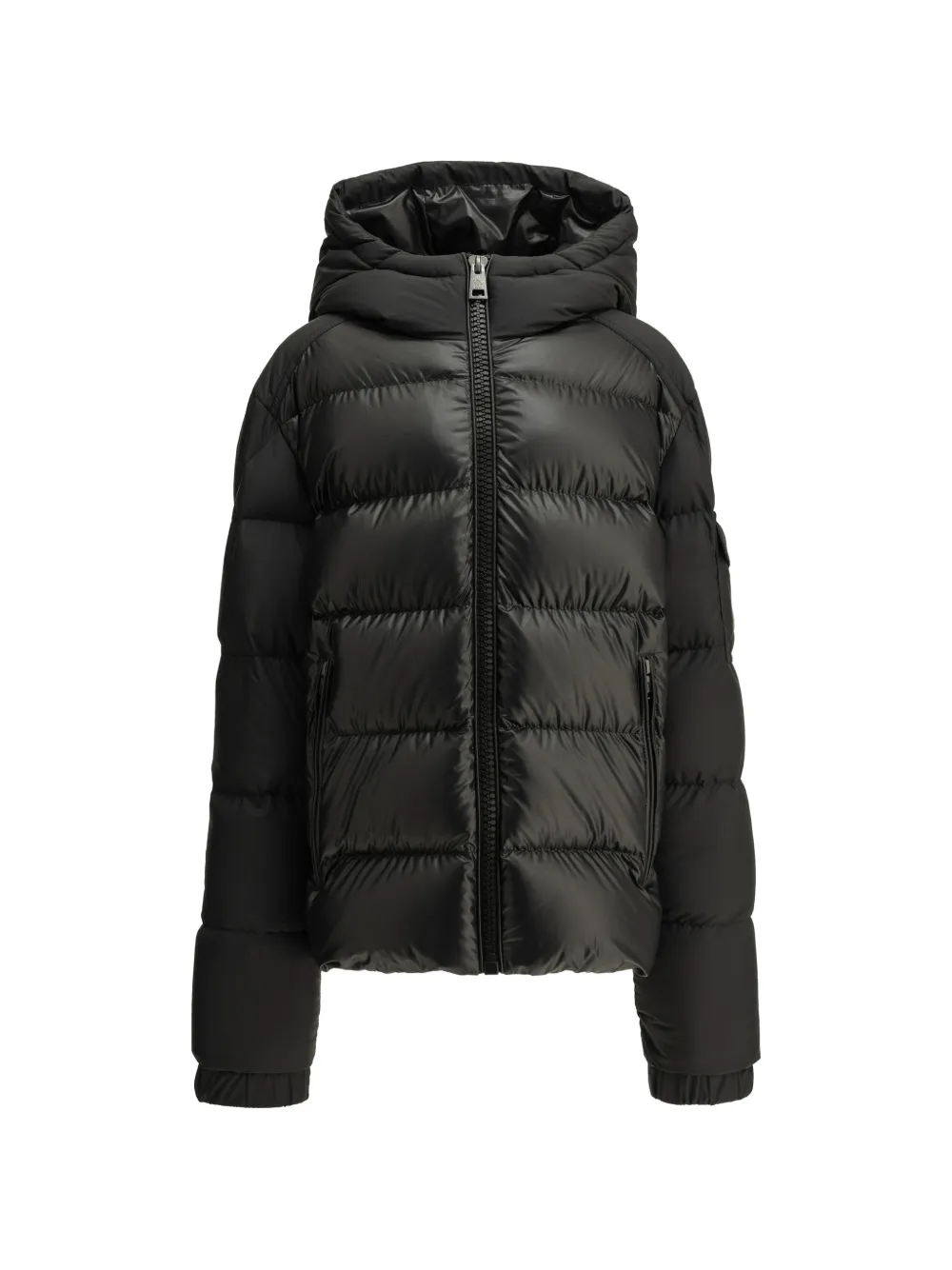 Moncler Enfant Gewatteerde jas met capuchon Zwart