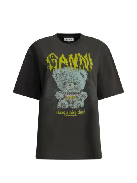 GANNI camiseta con oso estampado