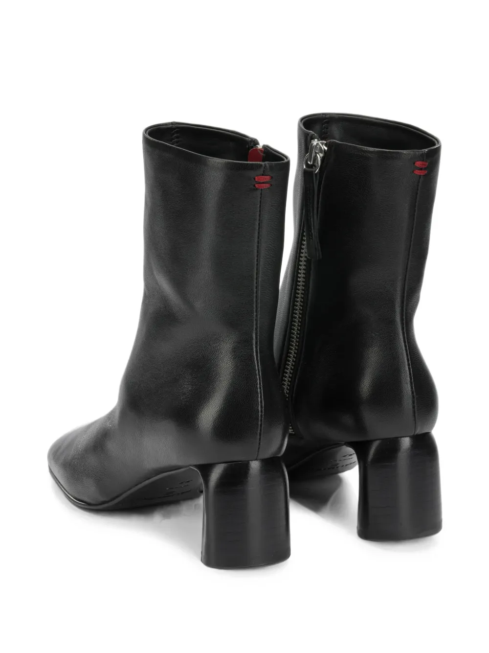 Halmanera side-zip leather ankle boots Zwart