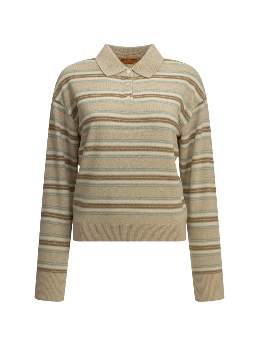 Guest In Residence Collegiate striped polo top - Nude