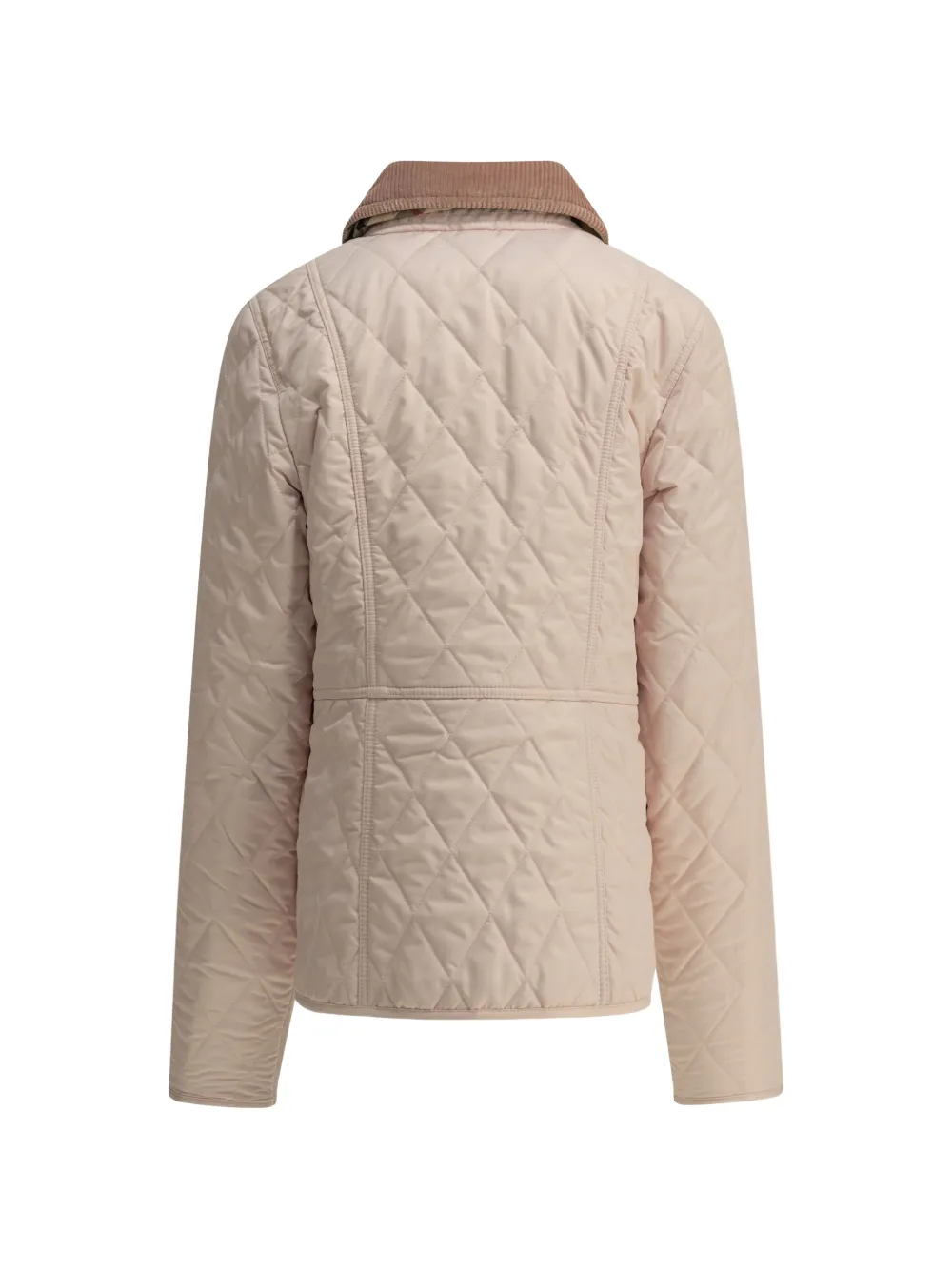 Burberry Kids Gewatteerd jack met ribfluwelen kraag Roze