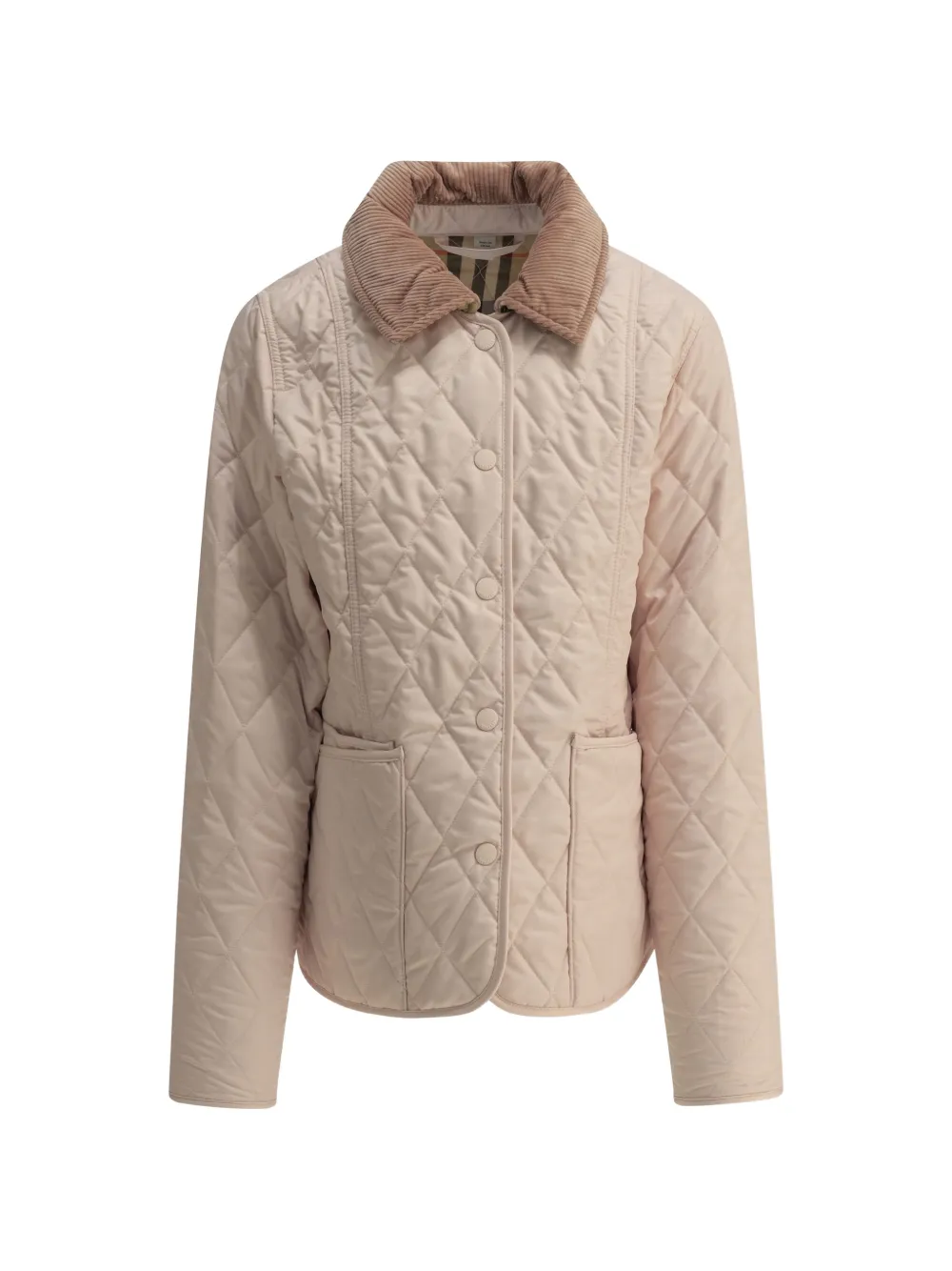 Burberry Kids quilted corduroy-collar jacket - Rosa