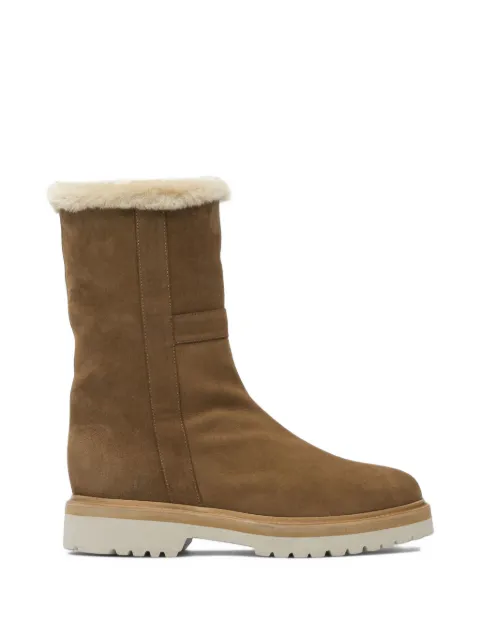 Maretto shearling-trim suede boots