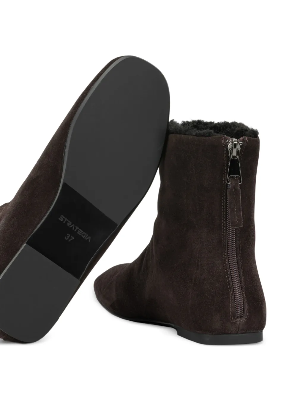 strategia shoes suede shearling-trim boots Bruin