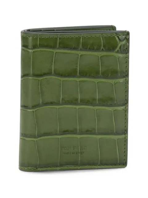 TOM FORD crocodile-effect leather wallet
