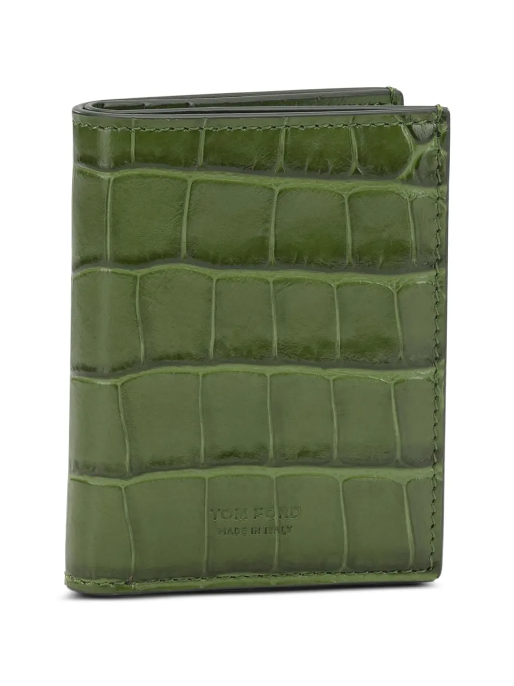 TOM FORD crocodile-effect leather wallet - Verde