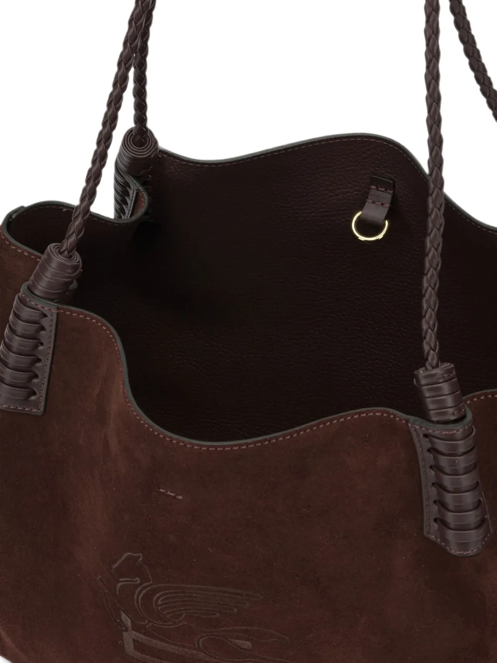 ETRO Kleine Libra suède schoudertas Bruin