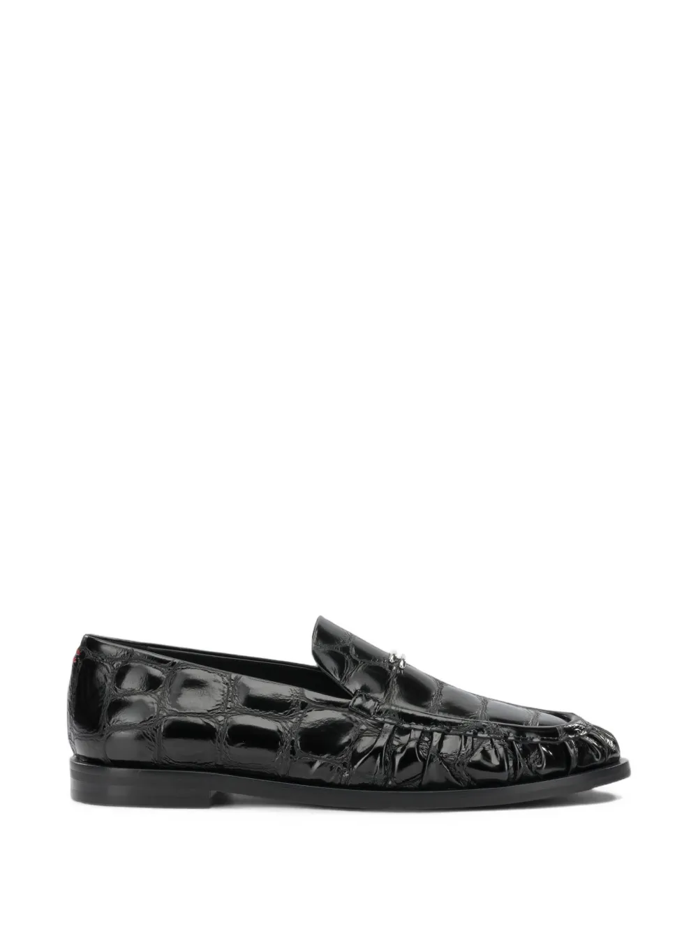 Halmanera croc-effect gathered loafers - Nero