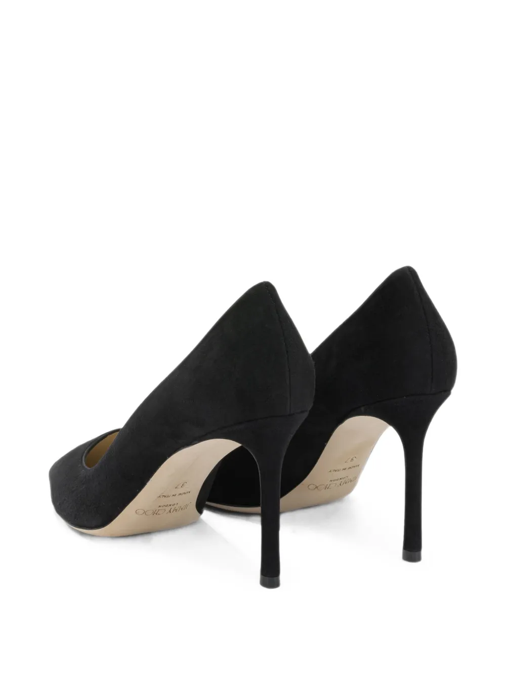 Jimmy Choo Romy 85 zwarte suède pumps met puntige neus