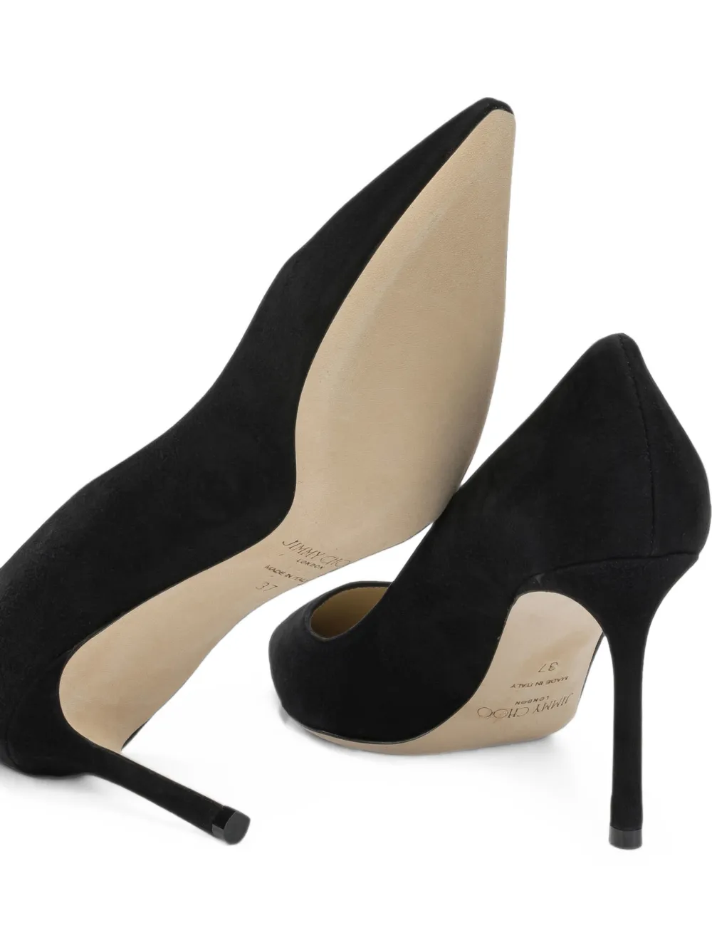 Jimmy Choo Romy 85 zwarte suède pumps met puntige neus