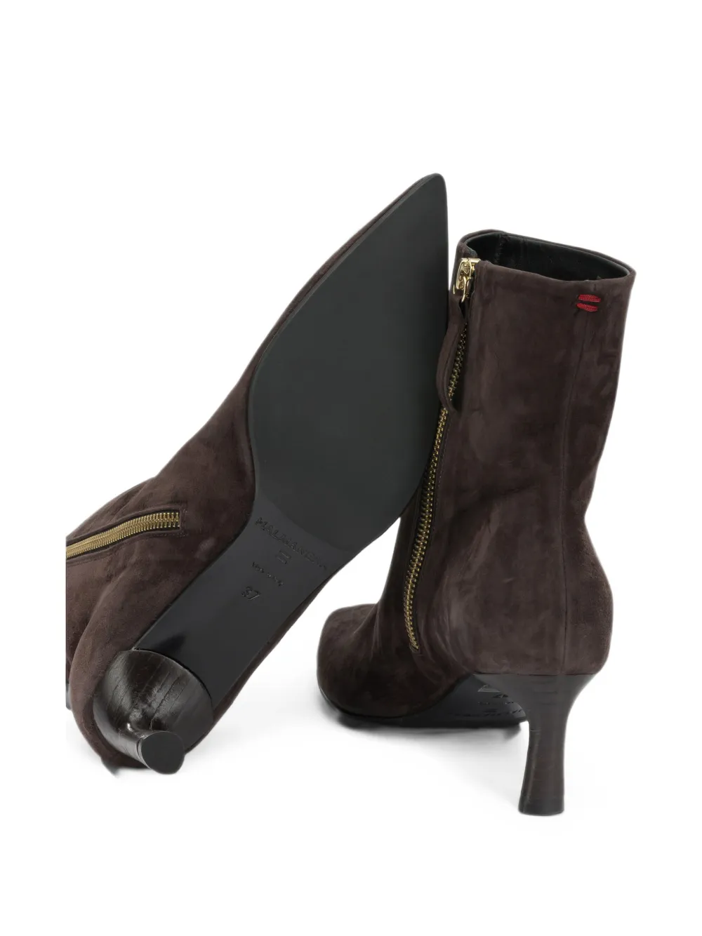Halmanera Jade pointed-toe suede ankle boots Bruin
