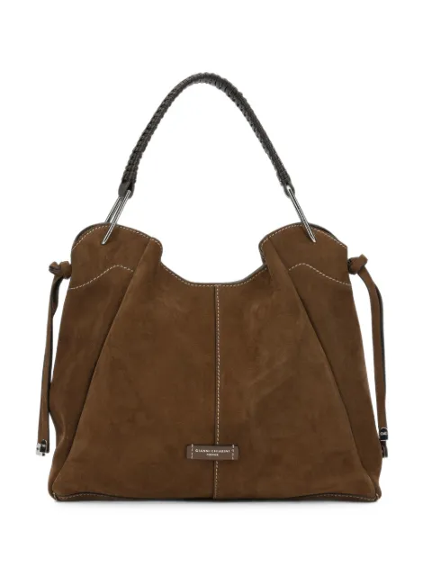 GIANNI CHIARINI medium Era suede braided-handle shoulder bag