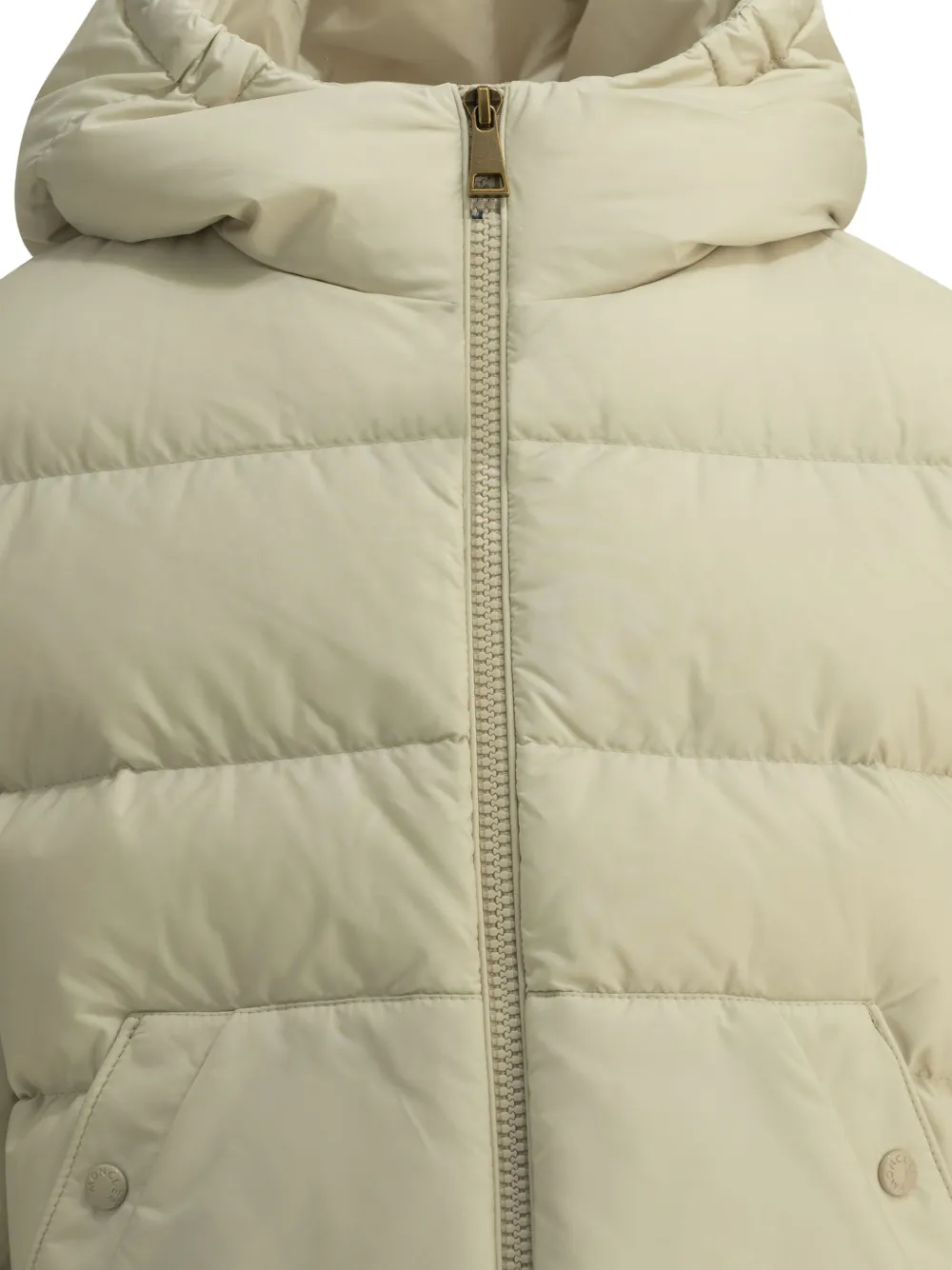 Moncler Enfant Xhante quilted hooded jacket Beige