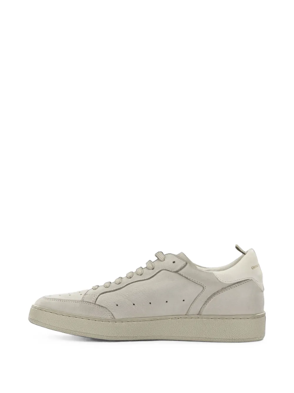 Officine Creative The Answer 005 perforated leather sneakers Beige