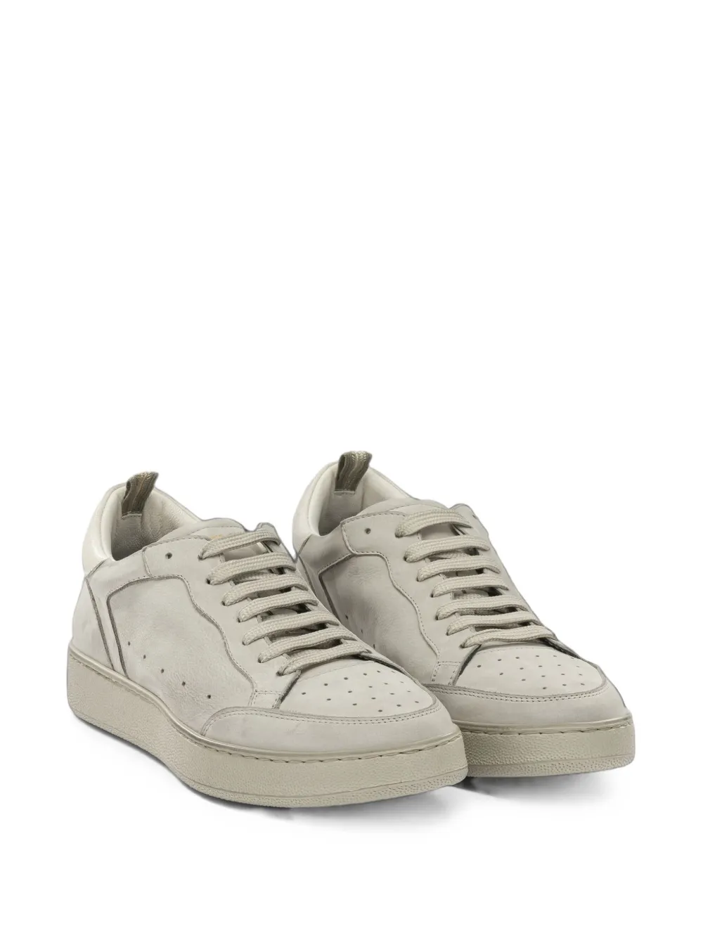 Officine Creative The Answer 005 perforated leather sneakers Beige