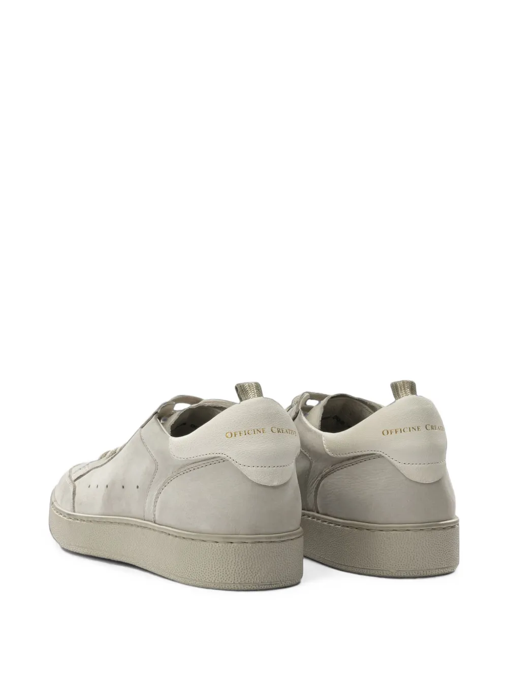 Officine Creative The Answer 005 perforated leather sneakers Beige