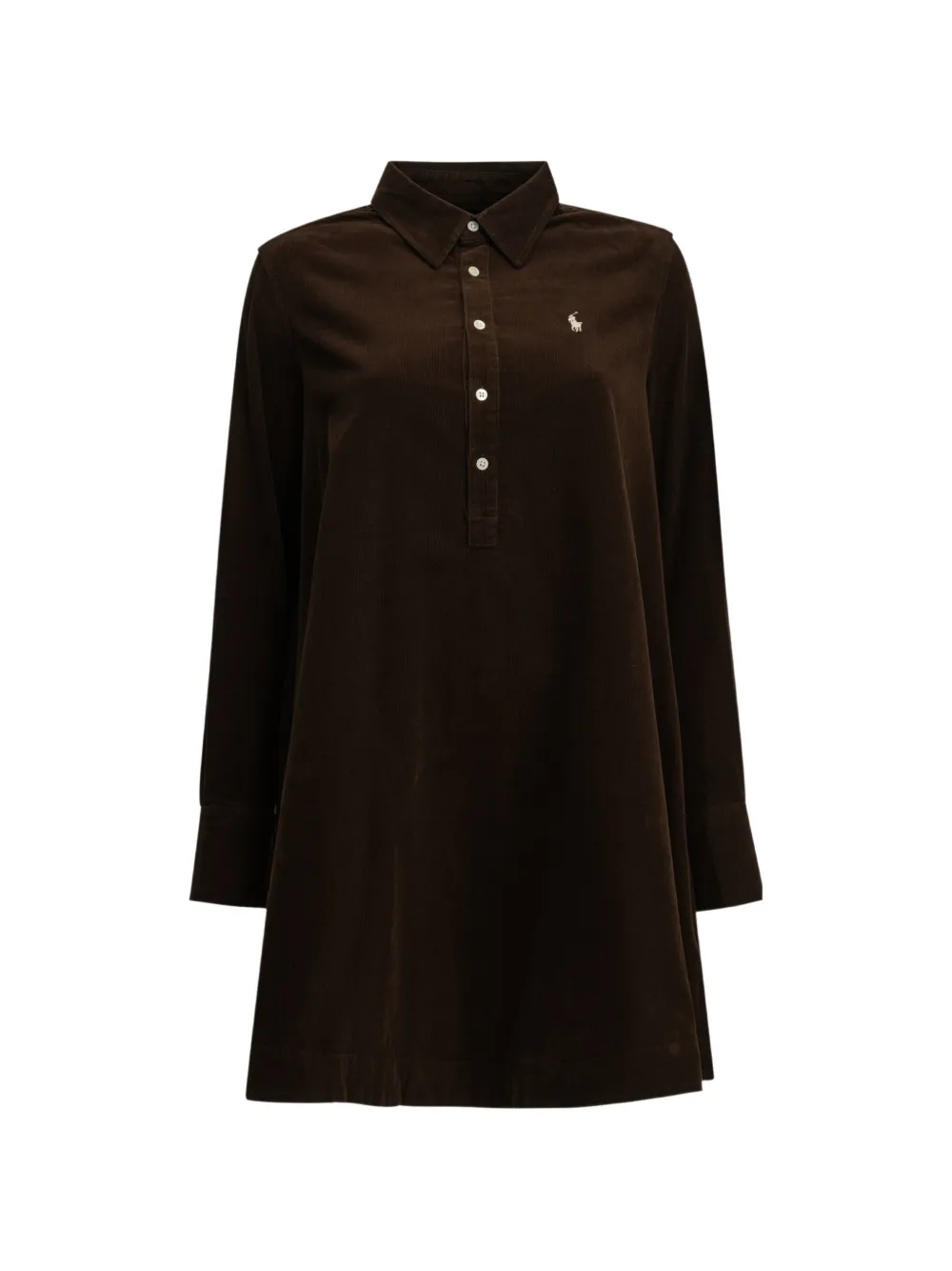 Polo Ralph Lauren corduroy long-sleeve mini dress - Marrone