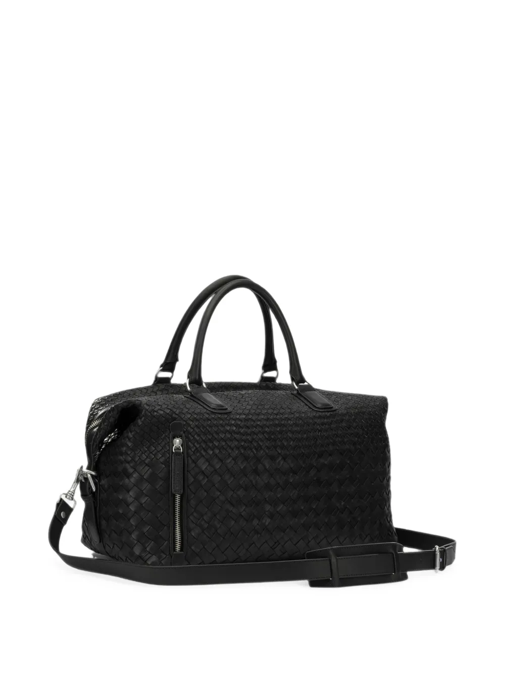 Officine Creative Armor 019 geweven leren weekendtas Zwart