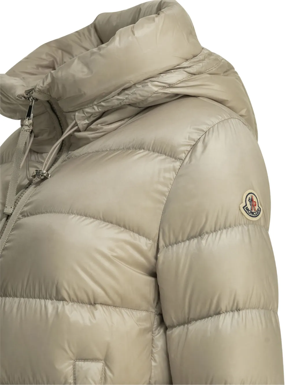 Moncler Suyenne gewatteerd donsjack met capuchon Beige