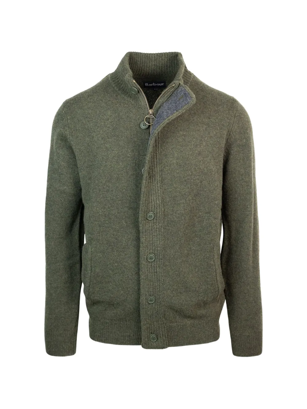 Barbour elbow-patch zip-up sweater Groen