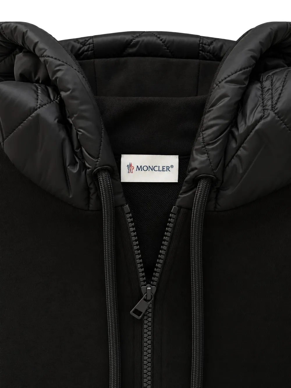 Moncler Hoodie met gewatteerd vlak Zwart