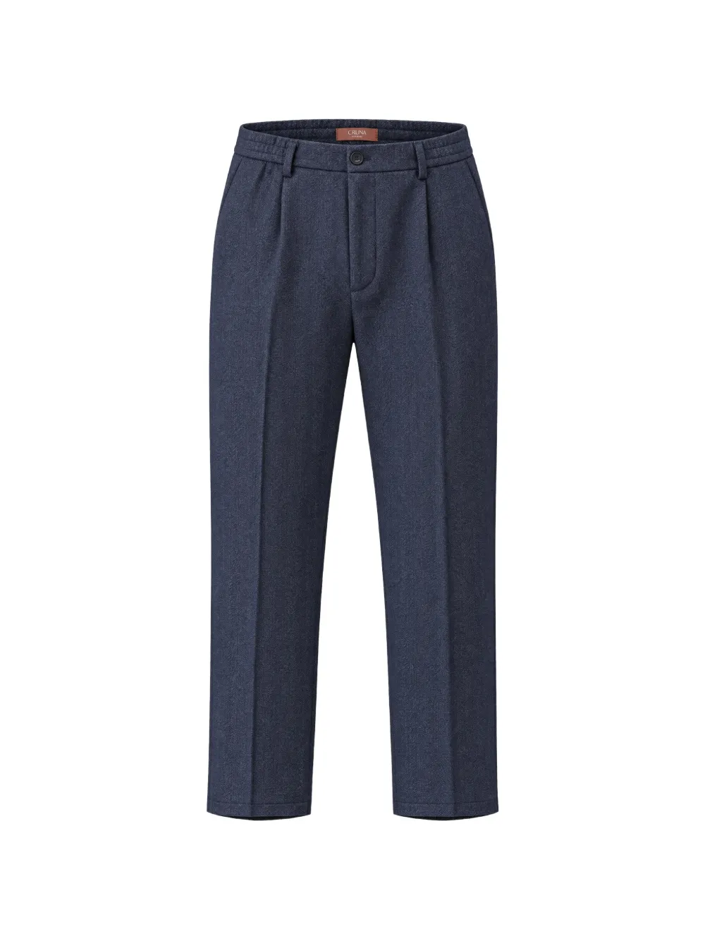 Cruna Belleville Herringbone Pleated Trousers In Blue