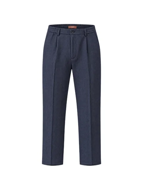 Cruna Belleville herringbone pleated trousers