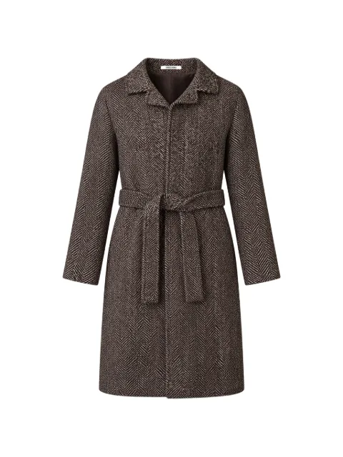 Tagliatore herringbone-pattern belted coat