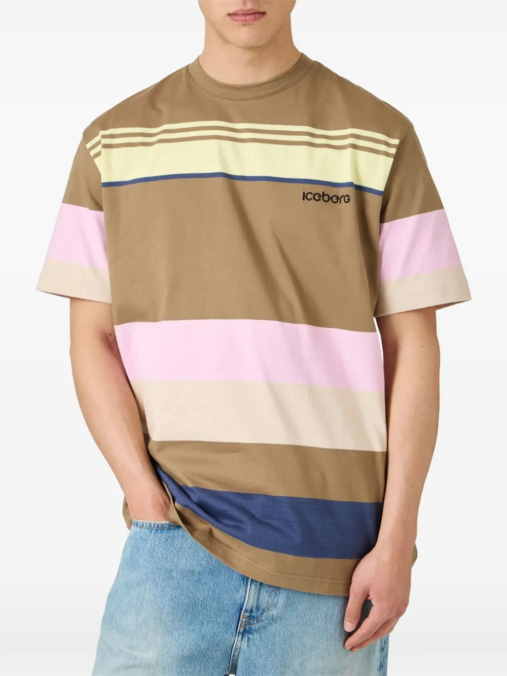 Iceberg T-shirt met geborduurd logo Bruin