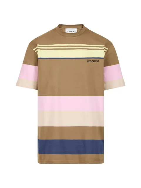Iceberg striped logo-embroidered T-shirt
