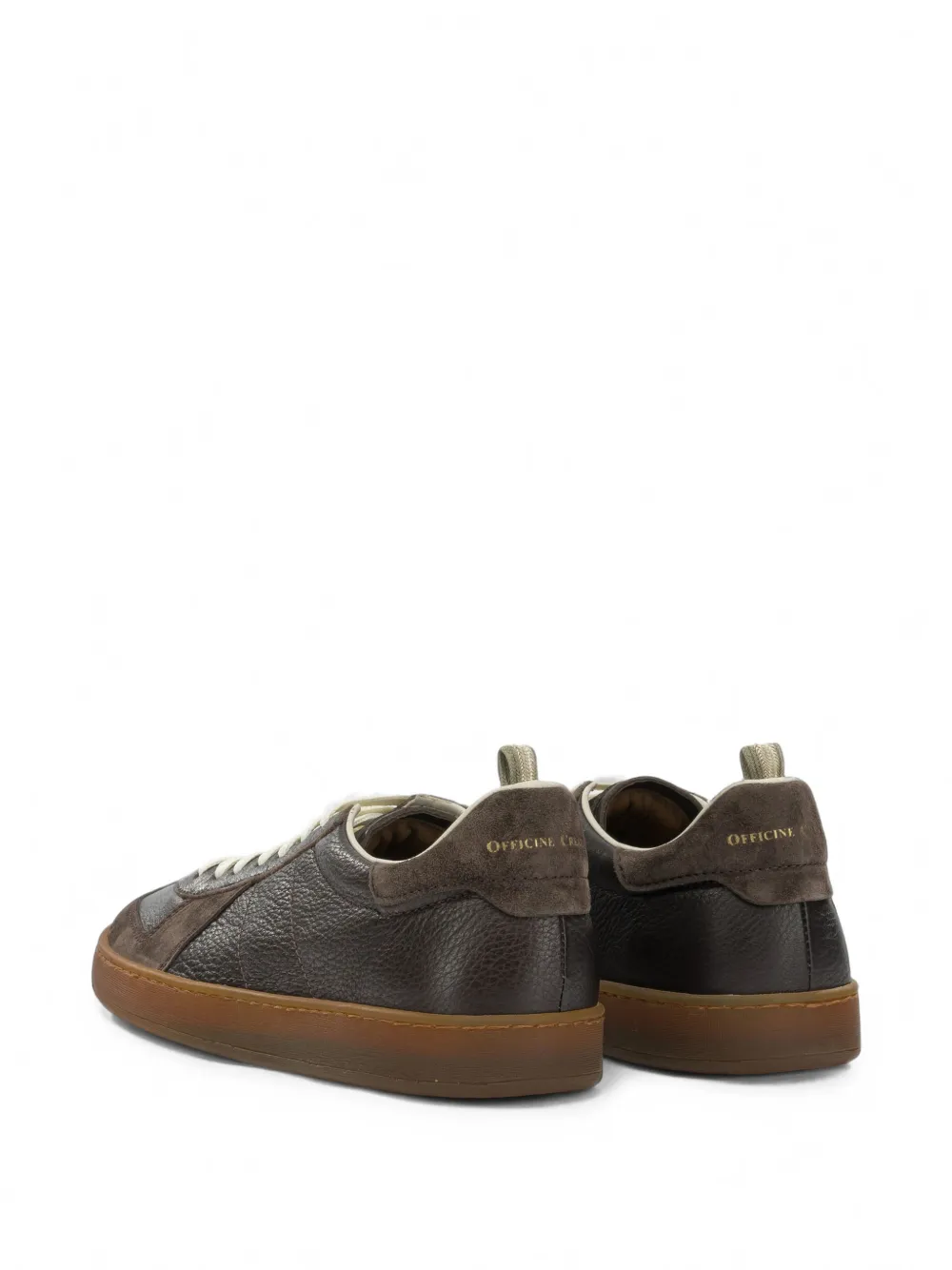 Officine Creative Militia panelled leather sneakers Bruin