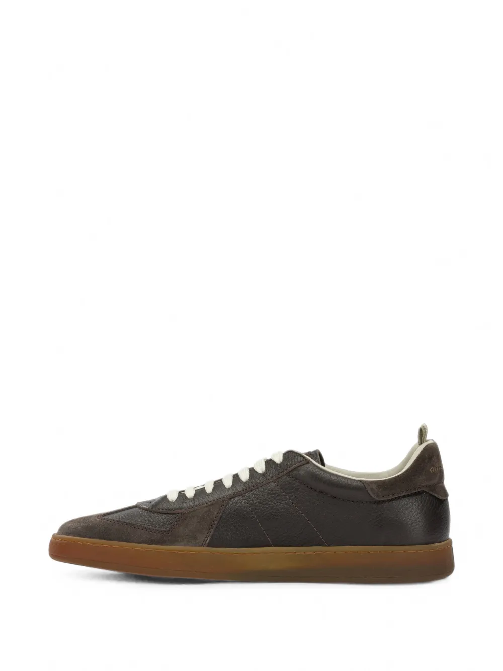 Officine Creative Militia panelled leather sneakers Bruin