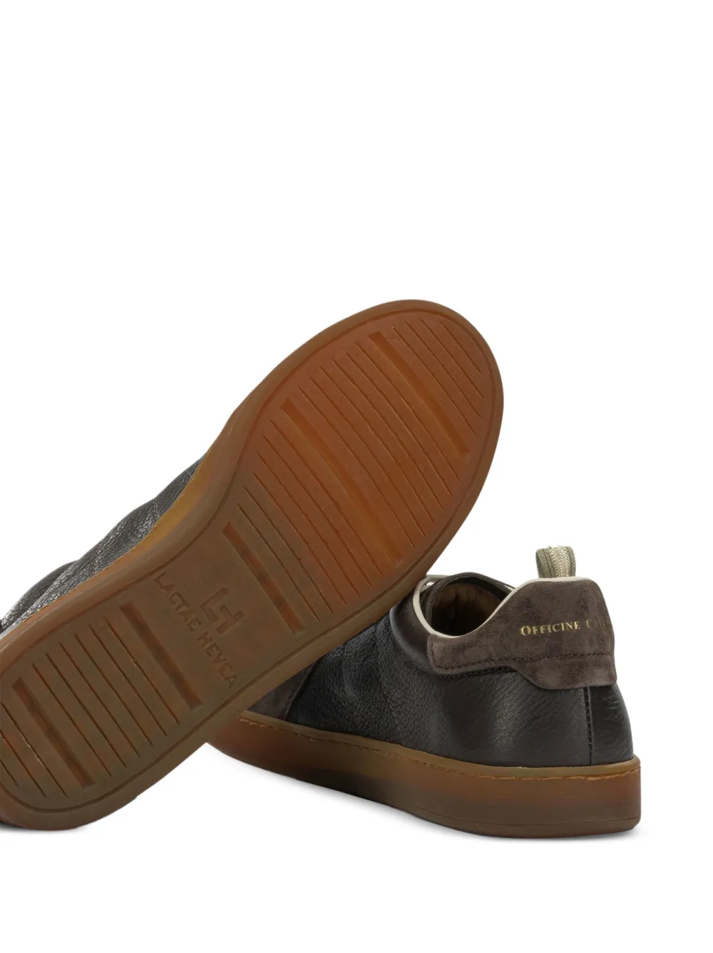 Officine Creative Militia panelled leather sneakers Bruin