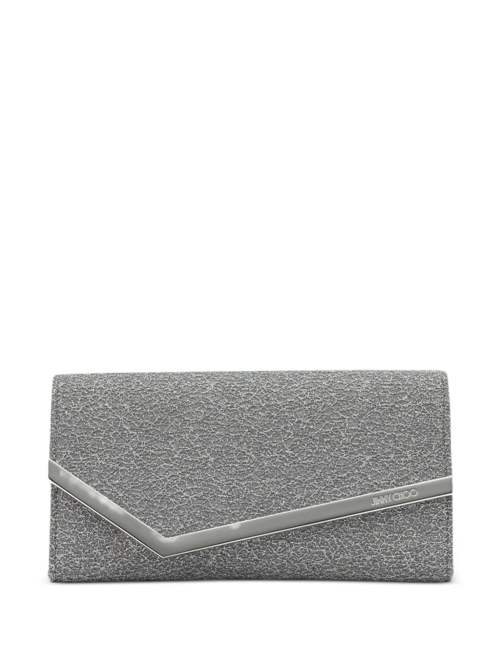 Jimmy Choo Emmie glitter-effect clutch bag · OS