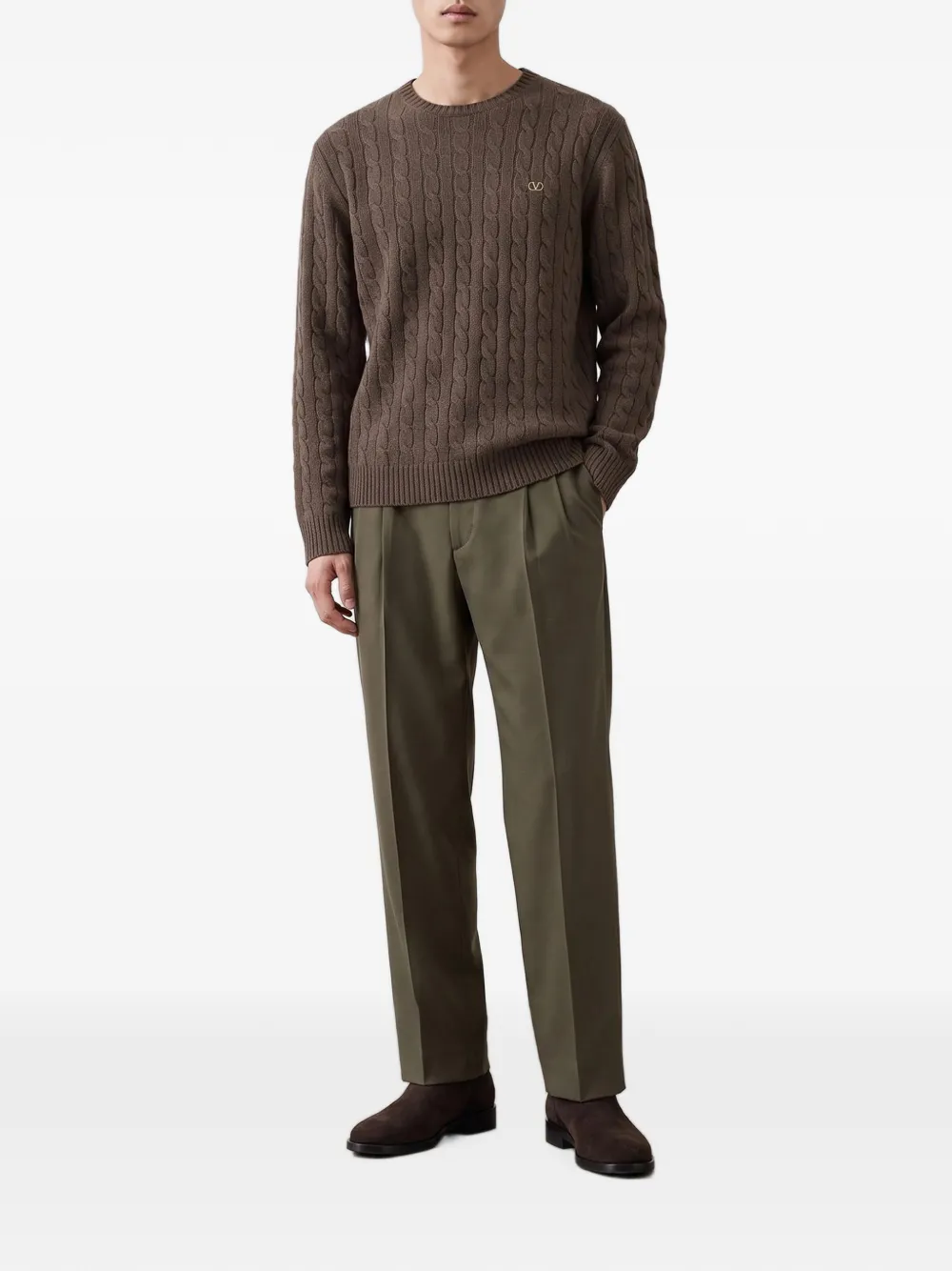 Valentino Garavani cable-knit cashmere sweater Bruin