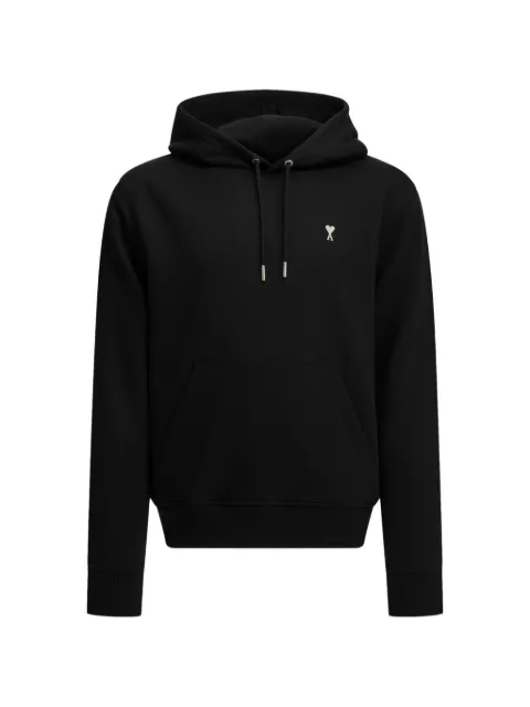 AMI Paris black Cotton Ami De Coeur Hoodie