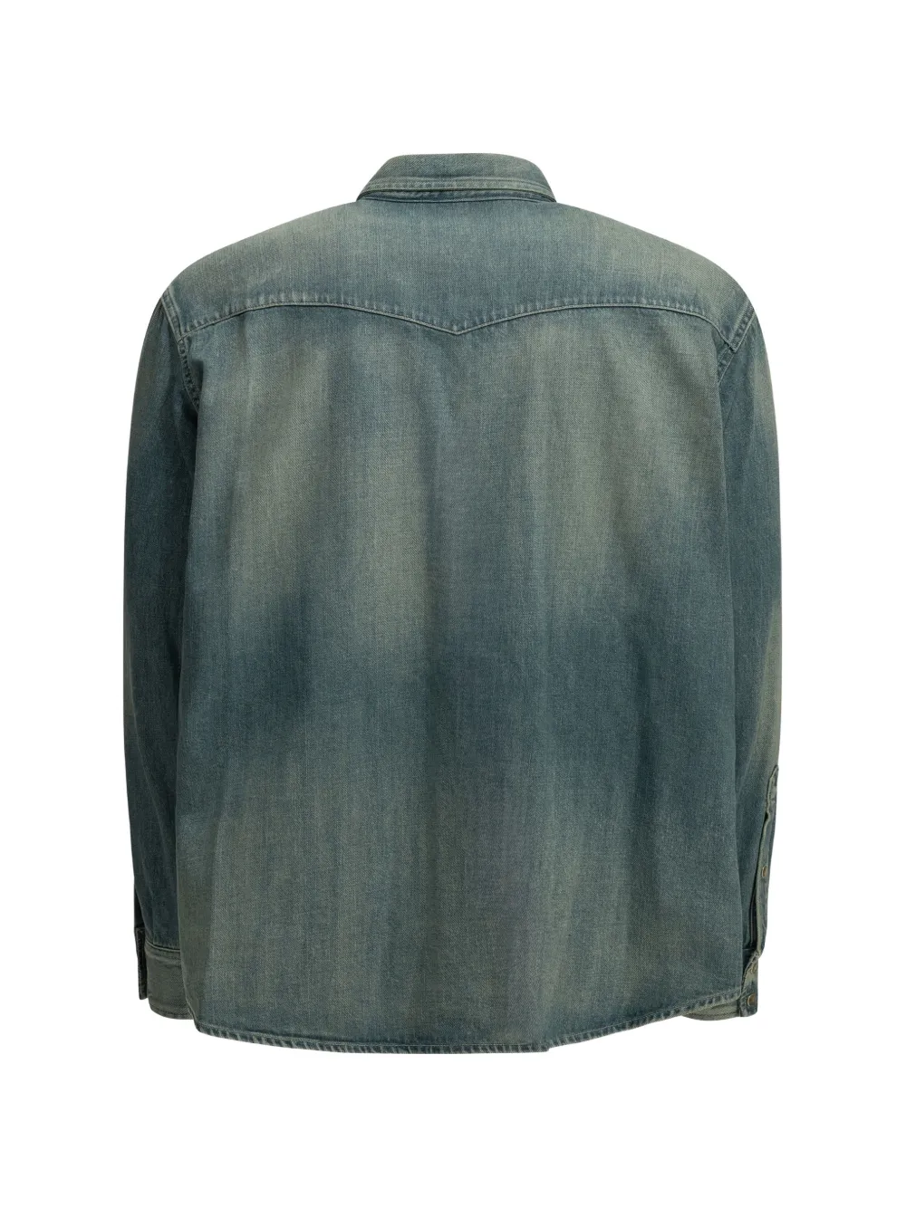 A.PRESSE Denim overhemd met Western-yoke Blauw