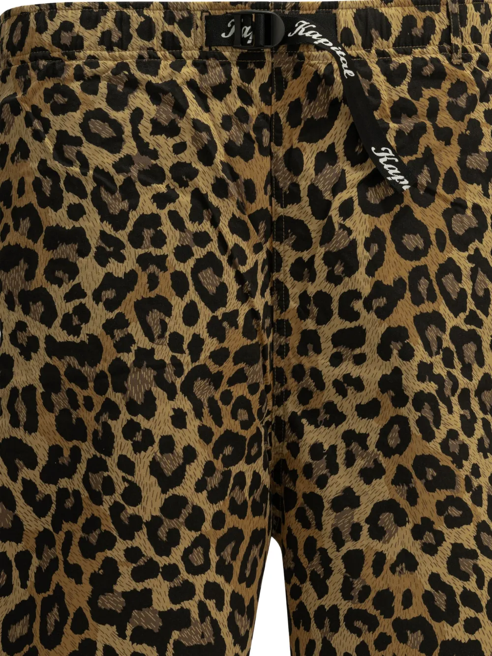 KAPITAL Shorts met luipaard-print en ceintuur Bruin