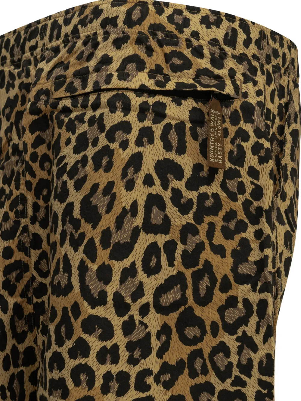 KAPITAL Shorts met luipaard-print en ceintuur Bruin