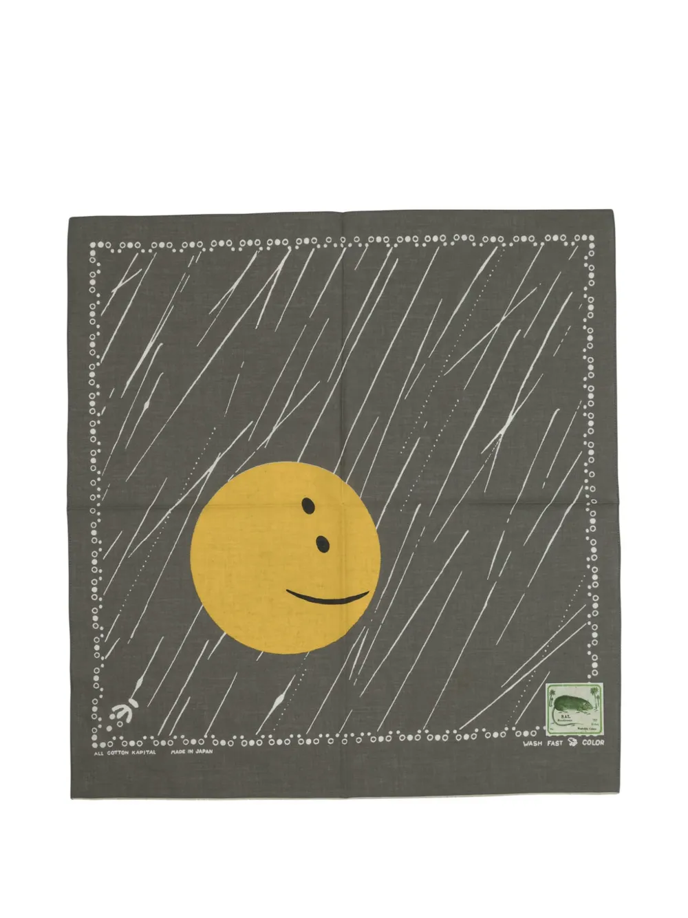 KAPITAL Rainbowy smiley-print scarf - Verde
